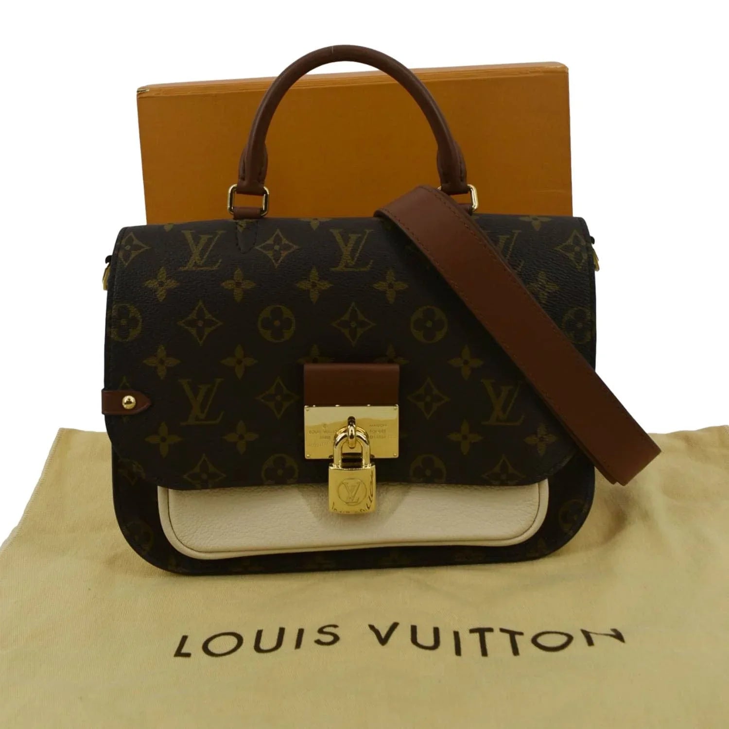 Creme Vaugirard Bag Monogram Shoulder Canvas Pre-owned
