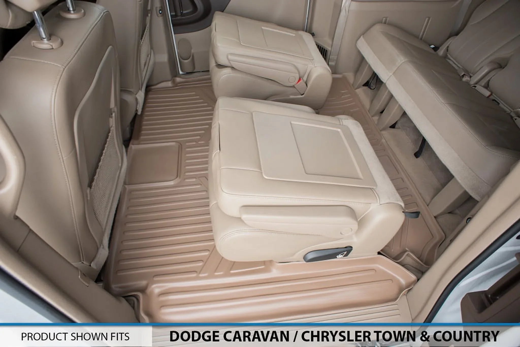 Mats Caravan Liner Floor Rows Smartliner 1st/2nd Tan Grand for Dodge 2008-2020