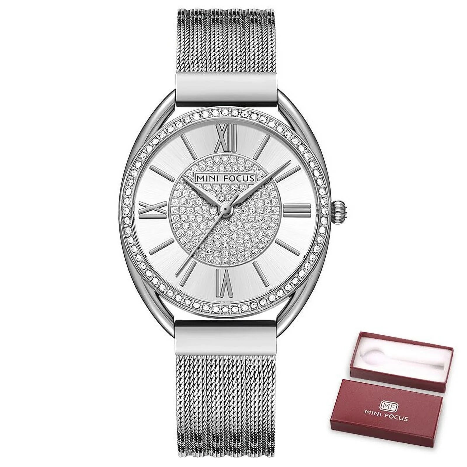 Ladies Reloj Women Quartz Watch Casual Steel 042506 luxury Stainless Strap Black Wriswatch Watches Fashion brand Mujer For