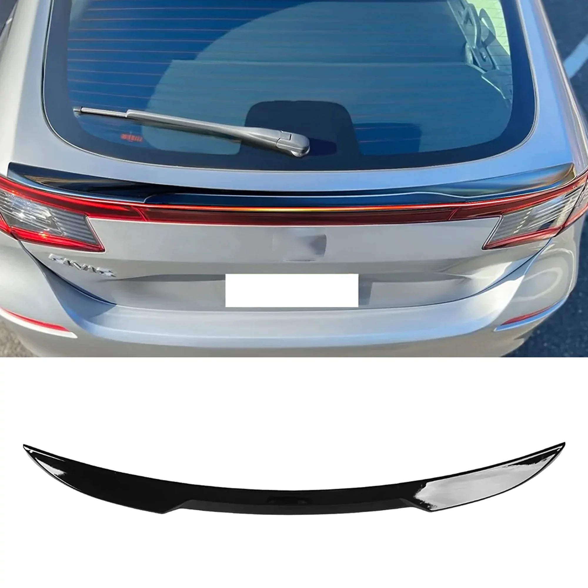 Hatchback Tail Gloss Spoiler ABS Civic for Black Rear Honda NINTE 2022-2023 Wing Trunk 11th