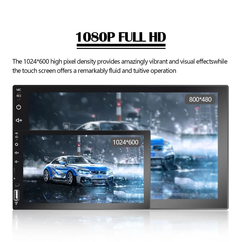 for with View Play Camera/Android Screen Player Car Din Stereo MP5 Auto/Autoradio/IOS/Bluetooth/USB/TF 7" Touch Multimedia 2 Car Rear