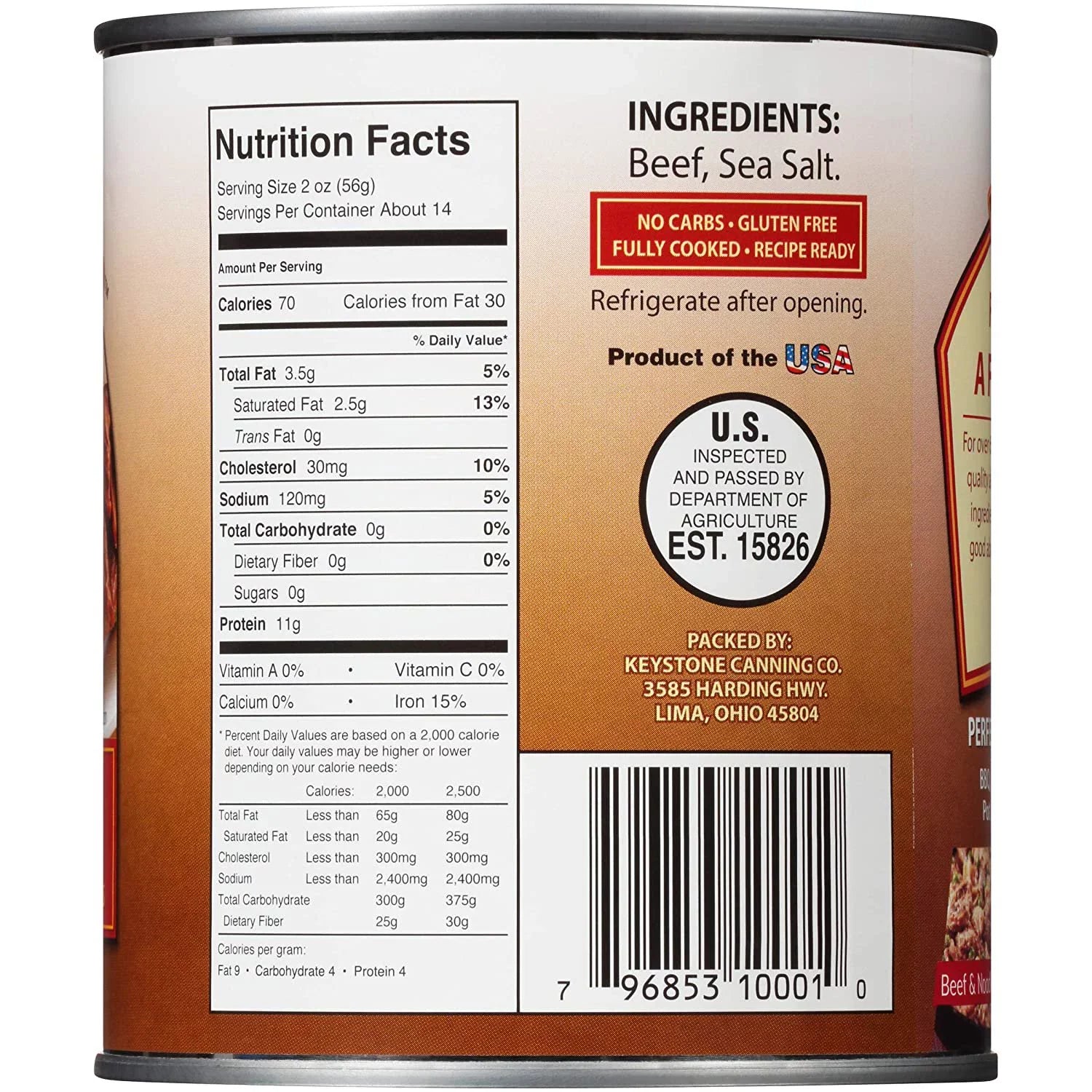 Long Cans Keystone Food Life Meats 28 Natural Canned Shelf Ounce ✅ Camping Beef All Emergency ✅ (6 Pack)