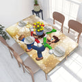 Mansion Fitted Cover Edged Mario 2.5X4ft Table Rectangle Luigi's Kitchen Elastic Tablecloth Dining For Party Reusable Bros