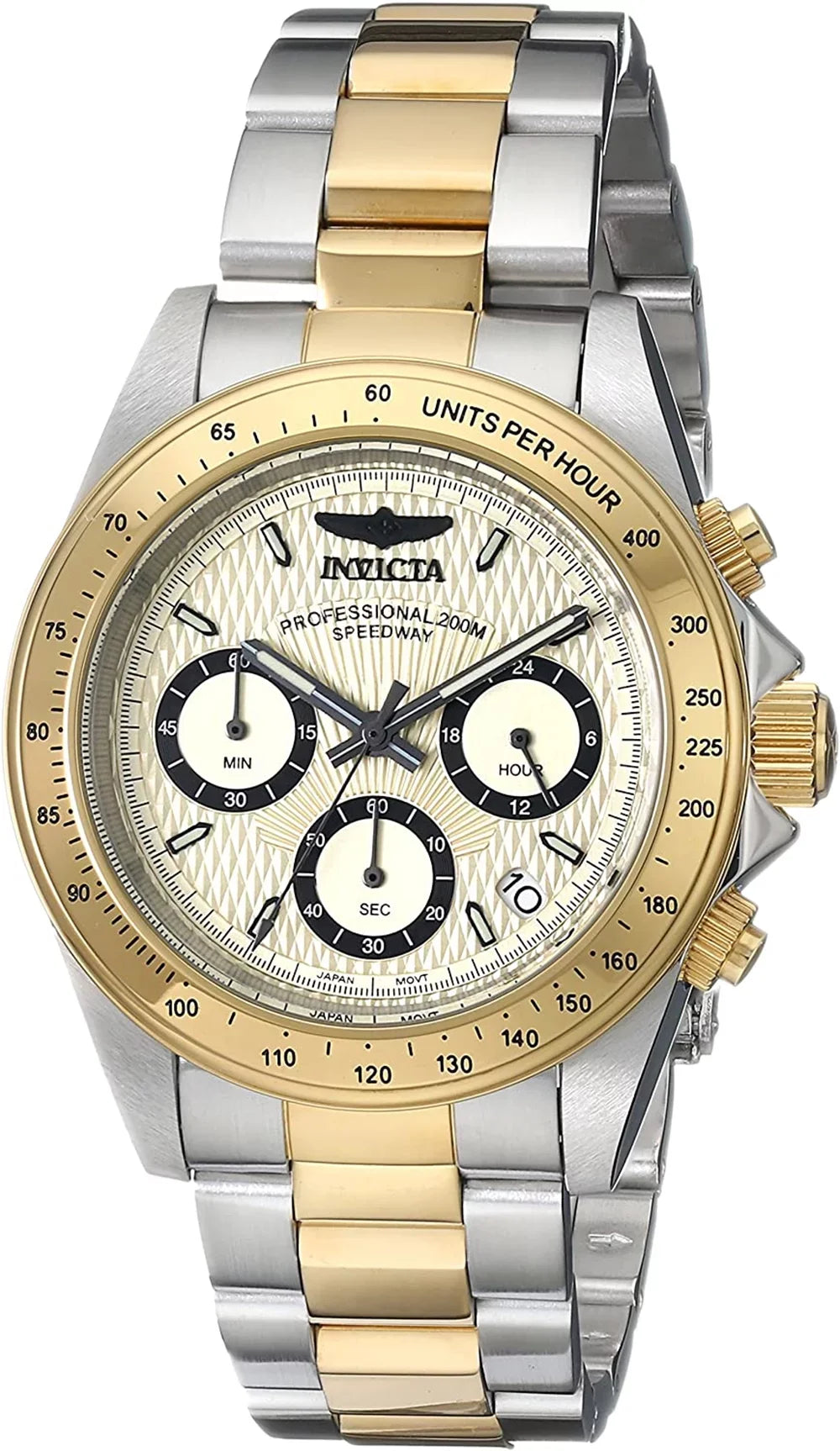 Dial Speedway Watch 14930 Tone 200m Steel Invicta Quartz Stainless Gold Men Two