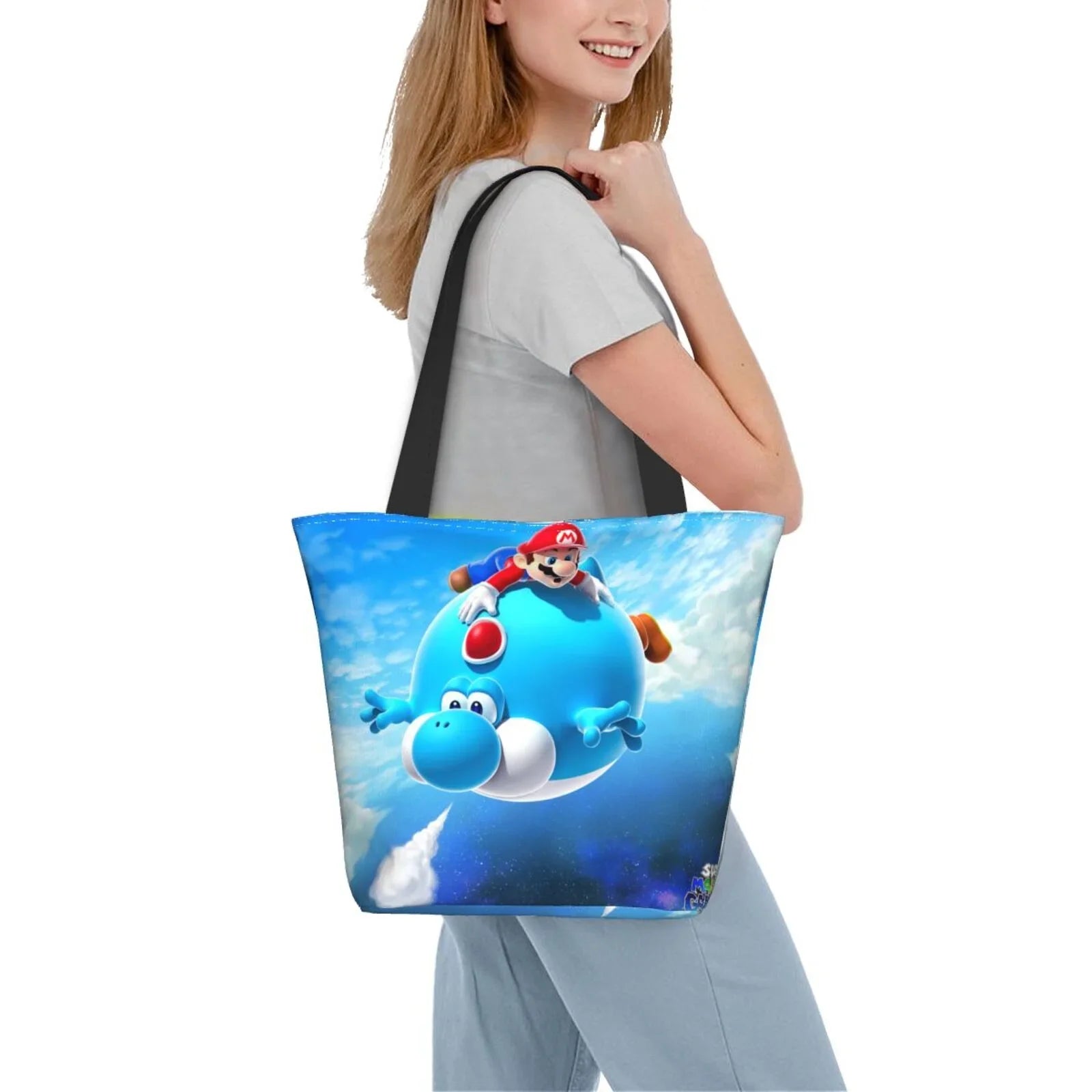 Mario Super Shopping Galaxy Large Capacity Tote For Beach School Business Handbag Bag Women's Travel Shoulder Work Game