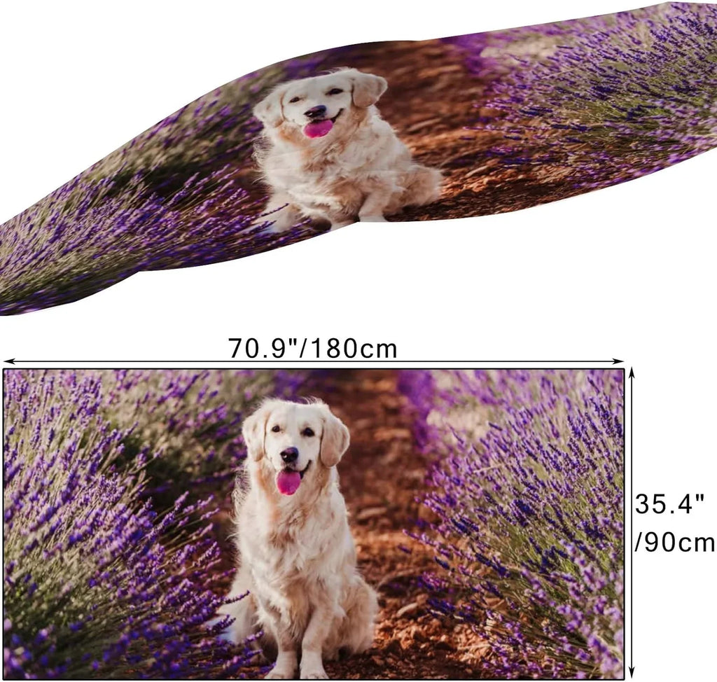 for Field Silk Long Golden Neck Lightweight Women in Scarves Retriever Hyjoy Wrap Scarf Lavender Shawl Girls Dog Adorable