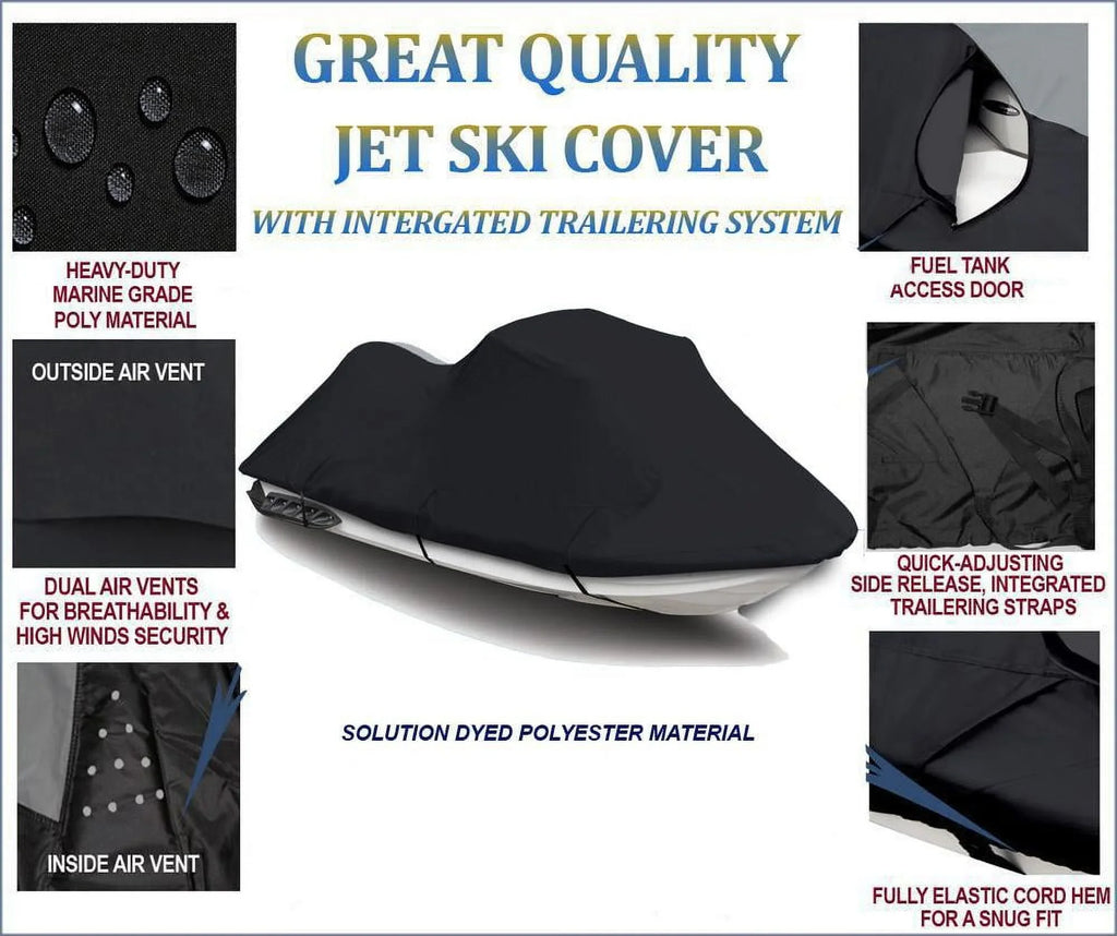 2004 2002 Compatible 2001 PWC for DENIER Ski JetSki BLACK 2000 2003 600 Virage Cover Polaris Cover Jet