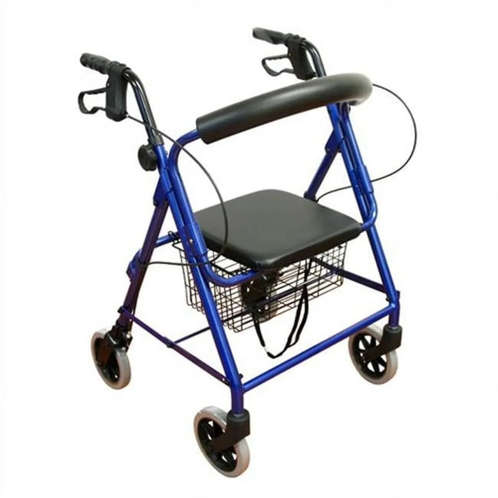 6" Seat, Rollator Aluminum Low Junior Karman Casters Blue, with Healthcare R-4100N-BL