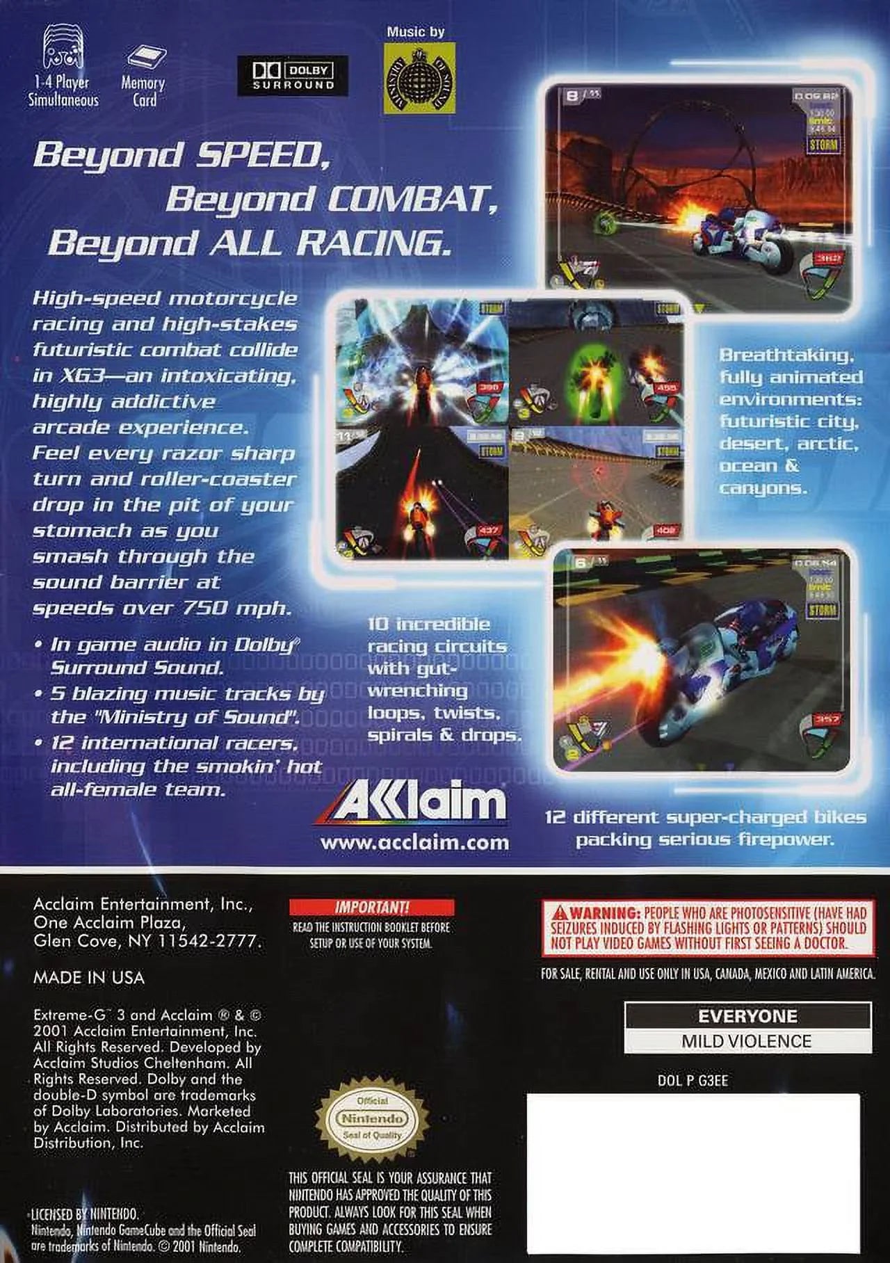 G GameCube Complete Extreme XG3 Racing