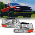 00-06 99-02 - Headlights | Suburban Silverado With Corner Bumper Set AKKON Lights Tahoe For Chevy | Replacement Clear Pair