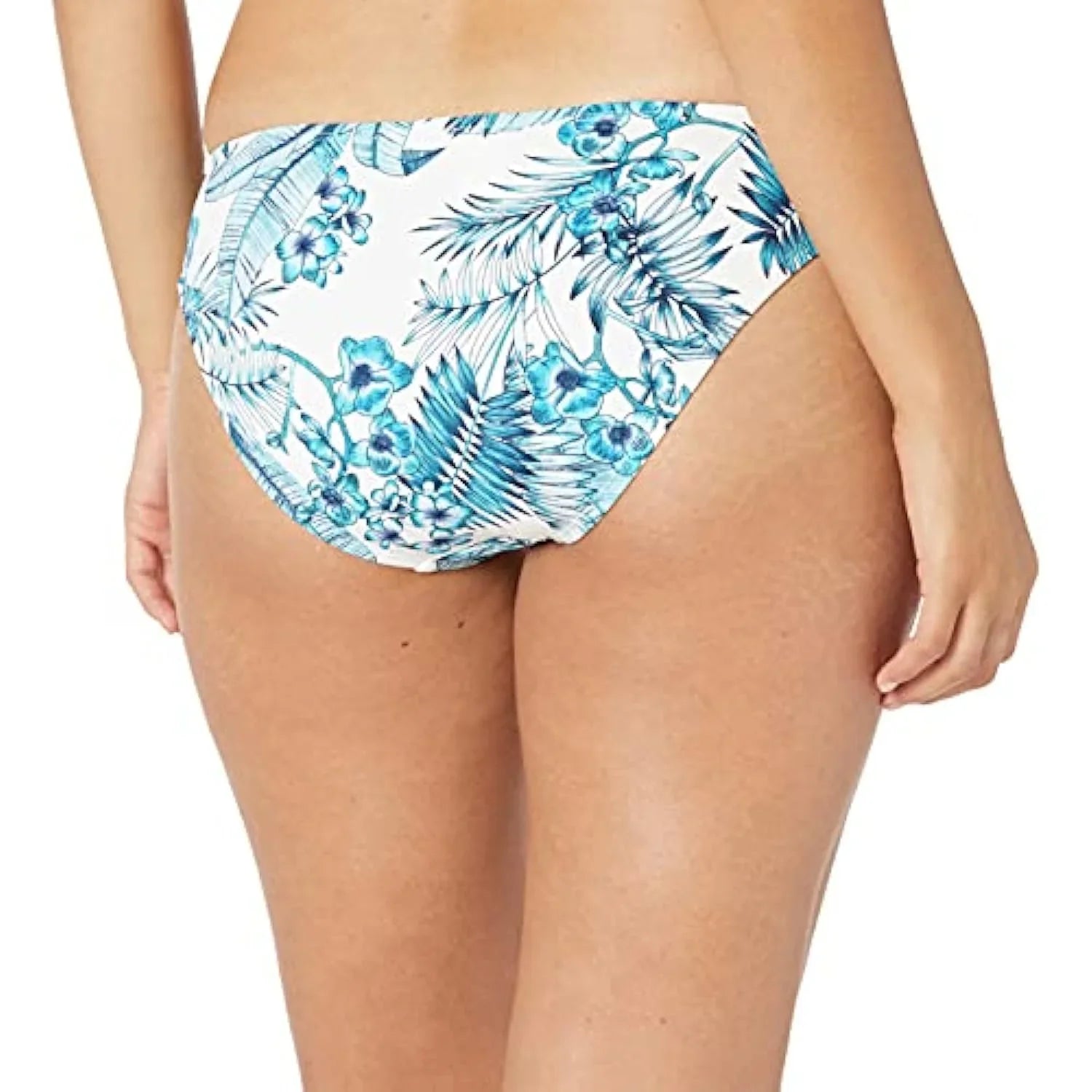 Bikini Bottom, La Palm, Blanca Women's Aquamarine/Tranquility Side Hipster Shirred 4 Swimsuit