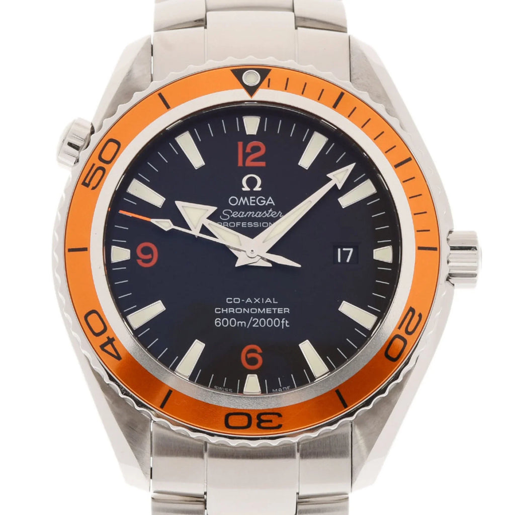 Pre-Owned Dial Planet Ocean Black 600 Co-Axial Automatic OMEGA Watch Men's 2208.5 Seamaster (Good) SS