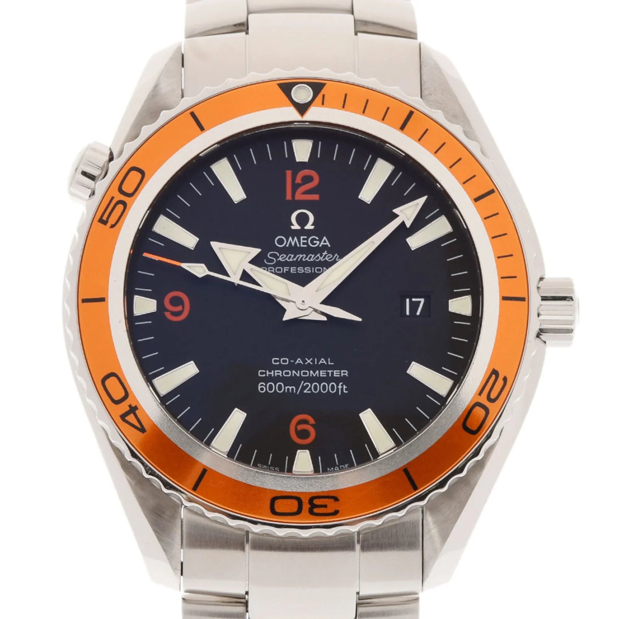 Pre-Owned Dial Planet Ocean Black 600 Co-Axial Automatic OMEGA Watch Men's 2208.5 Seamaster (Good) SS