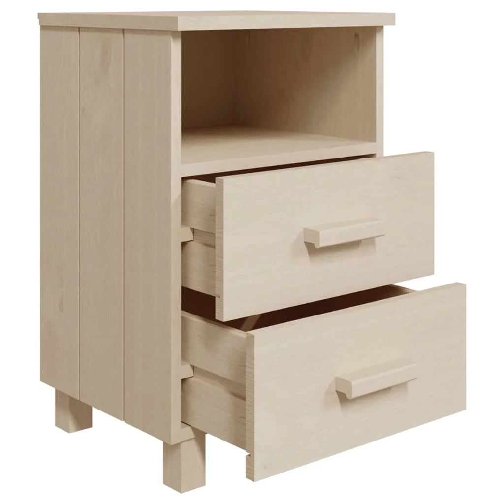 Pine Wood Solid Brown Htovila 15.7"x13.8"x24.4" Cabinet Bedside Honey HAMAR