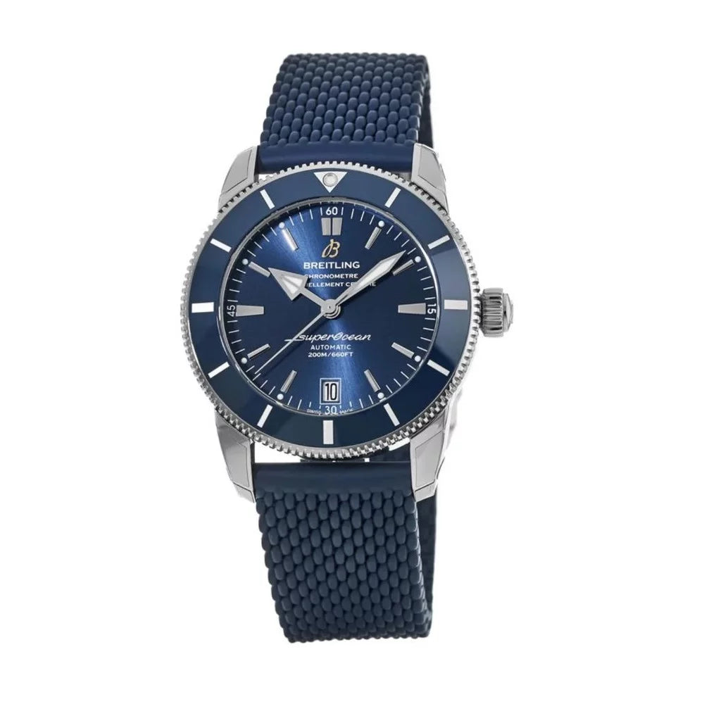 Rubber II mm Watch Superocean Blue Breitling 42 Dial Blue Chronometer Men's Heritage AB2010161C1S1 -