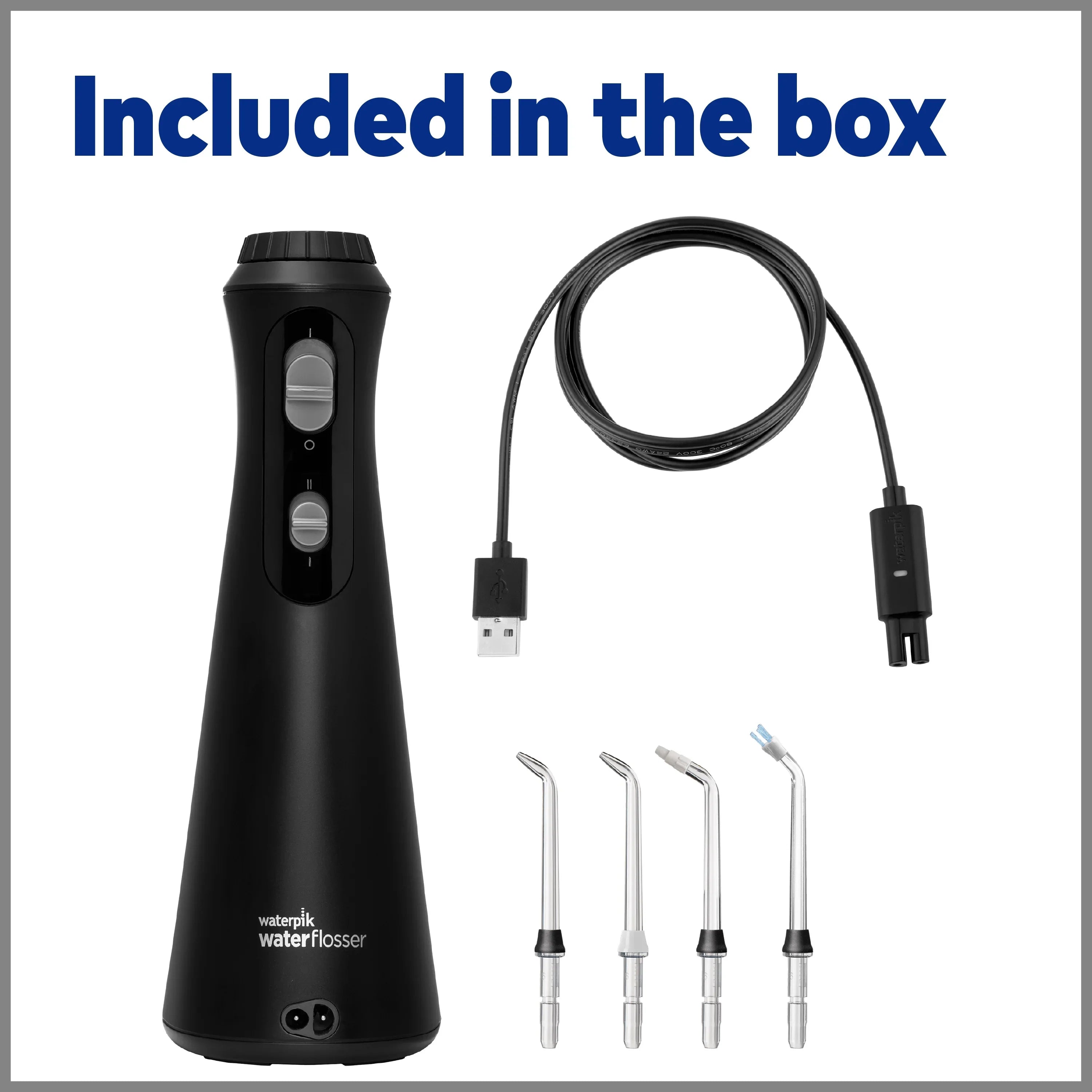 Black Waterpik Oral Portable liquid Cordless Plus Flosser Irrigator,