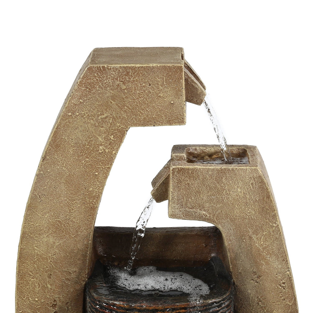exterior Modern Fountain HomeStock Brown Cottage With Light Sculpture Cement Led Country