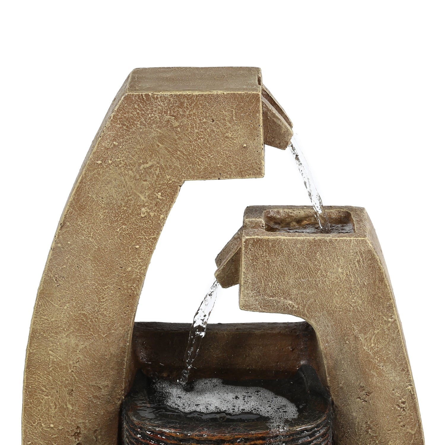 exterior Modern Fountain HomeStock Brown Cottage With Light Sculpture Cement Led Country