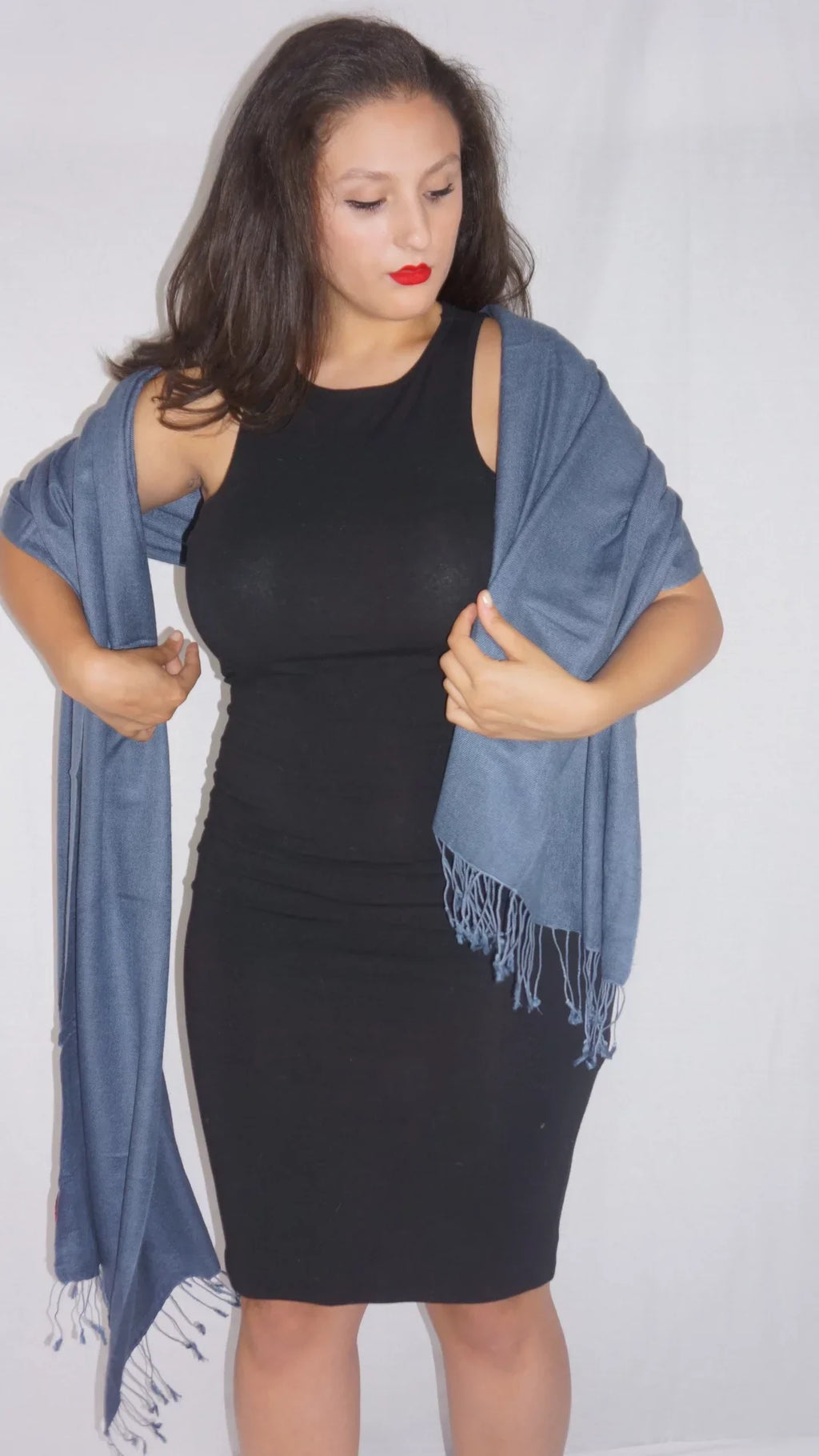 Shawl/Shawls/Scarf/Scarves/Wrap/Stole/Muffler/Cape/Ruana/Blanket/Throw/Pashmina Shawl/Cashmere Scarf/Wool/Silk (Slate Grey Shawl) Regular