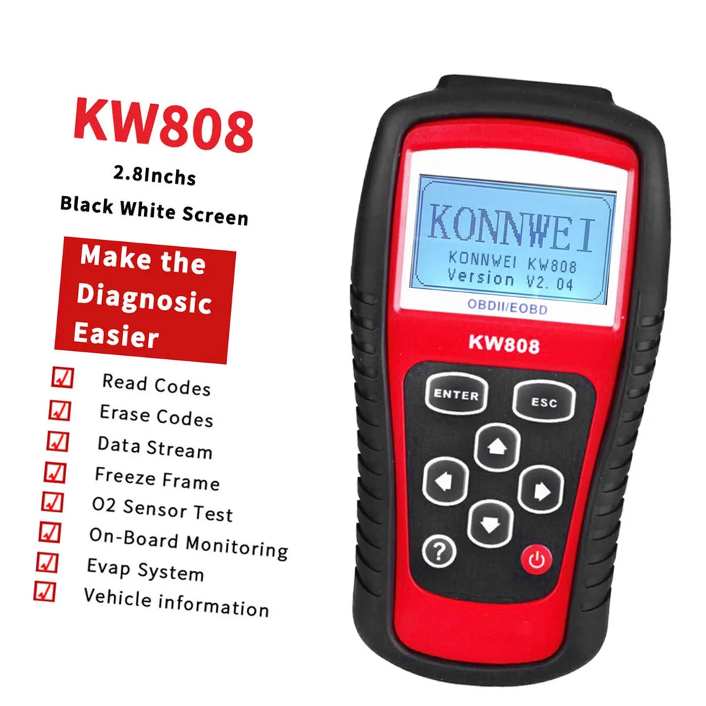 and KW808 EOBD Reader Decoder Code / Cars OBDII Auto walmeck Detection