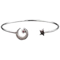 for Handmade CZ and Silver Girls Best Solid design idea Moon ended Kada Star cuff Gift jewelry Adjustable Bracelet Celesticle Open