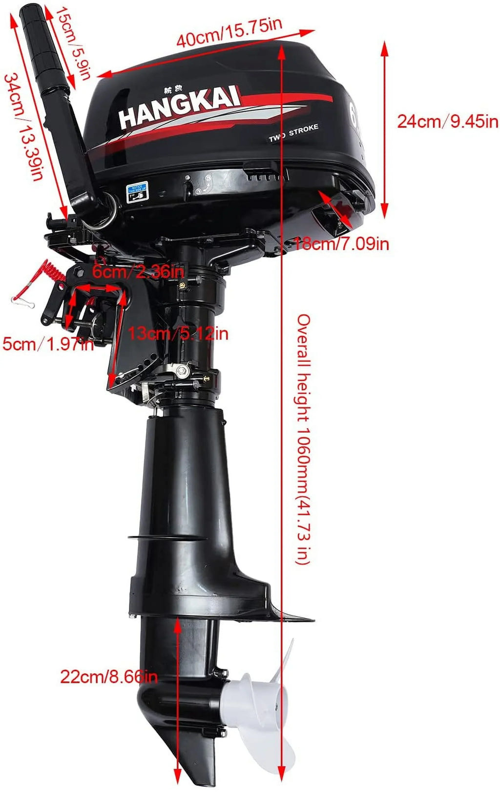 CDI Boat Fishing Inflatable Durable Cast liquid System Moto Cooling 6HP 2-Stroke Construction Outboard Aluminum Engine FETCOI