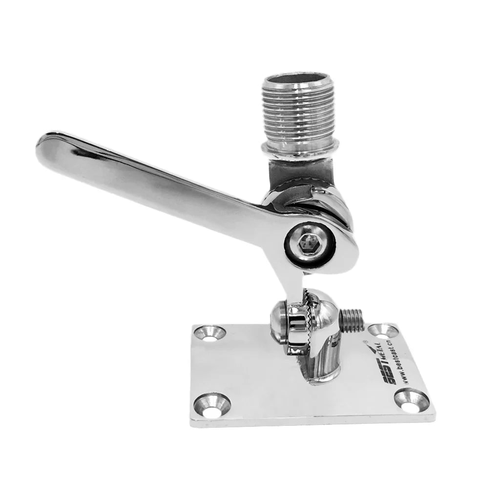 Kayak Ratchet Marine for VHF Base Boat Stainless Adjustable Mount Inflatable Dinghy Steel Radio