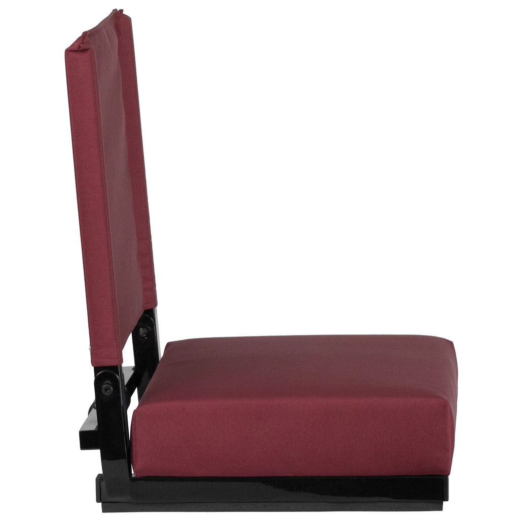 Flash Rated - Handle Maroon by Flash lb. Seat, Ultra-Padded Stadium Grandstand Furniture Seats & Comfort Chair with Lightweight 500