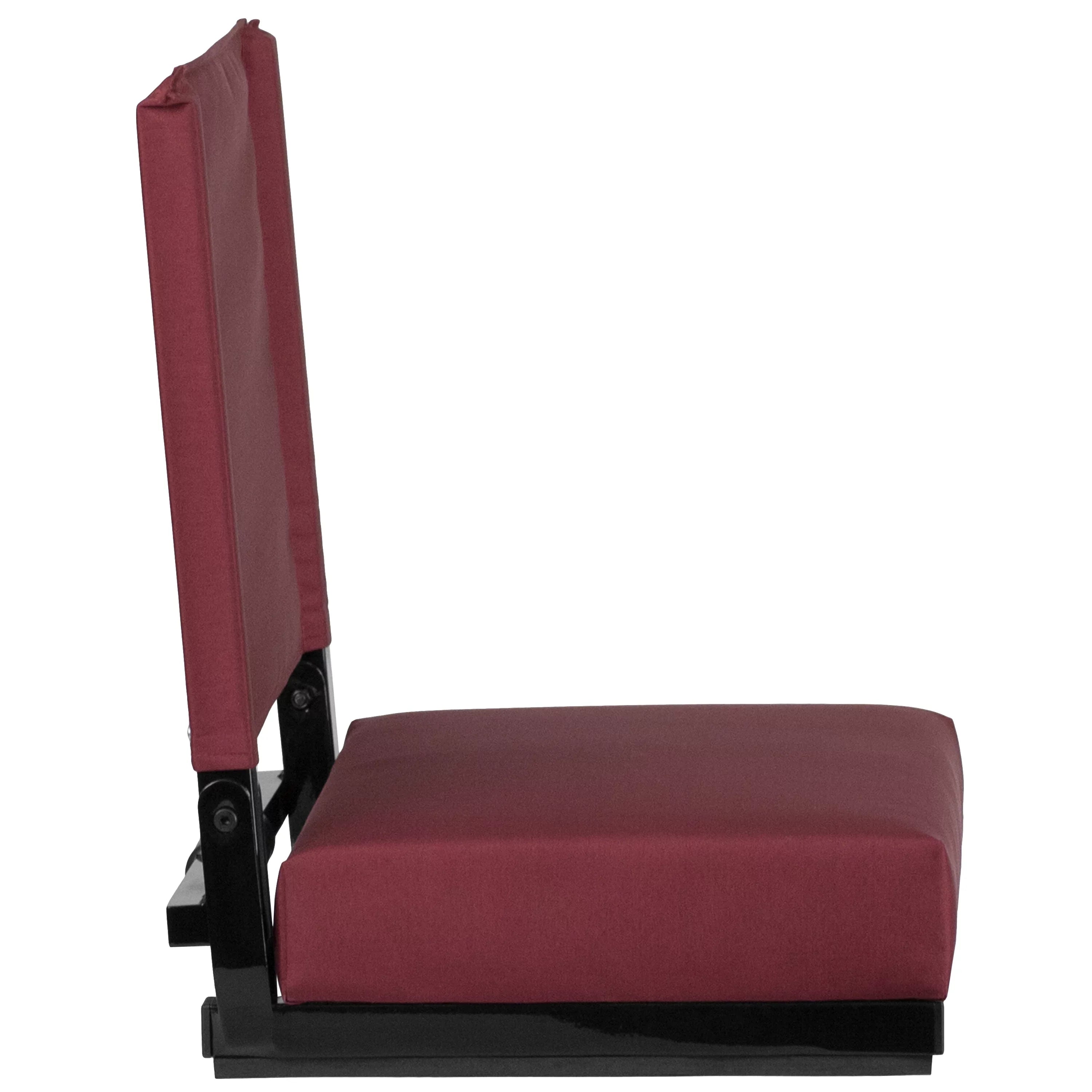 Flash Rated - Handle Maroon by Flash lb. Seat, Ultra-Padded Stadium Grandstand Furniture Seats & Comfort Chair with Lightweight 500