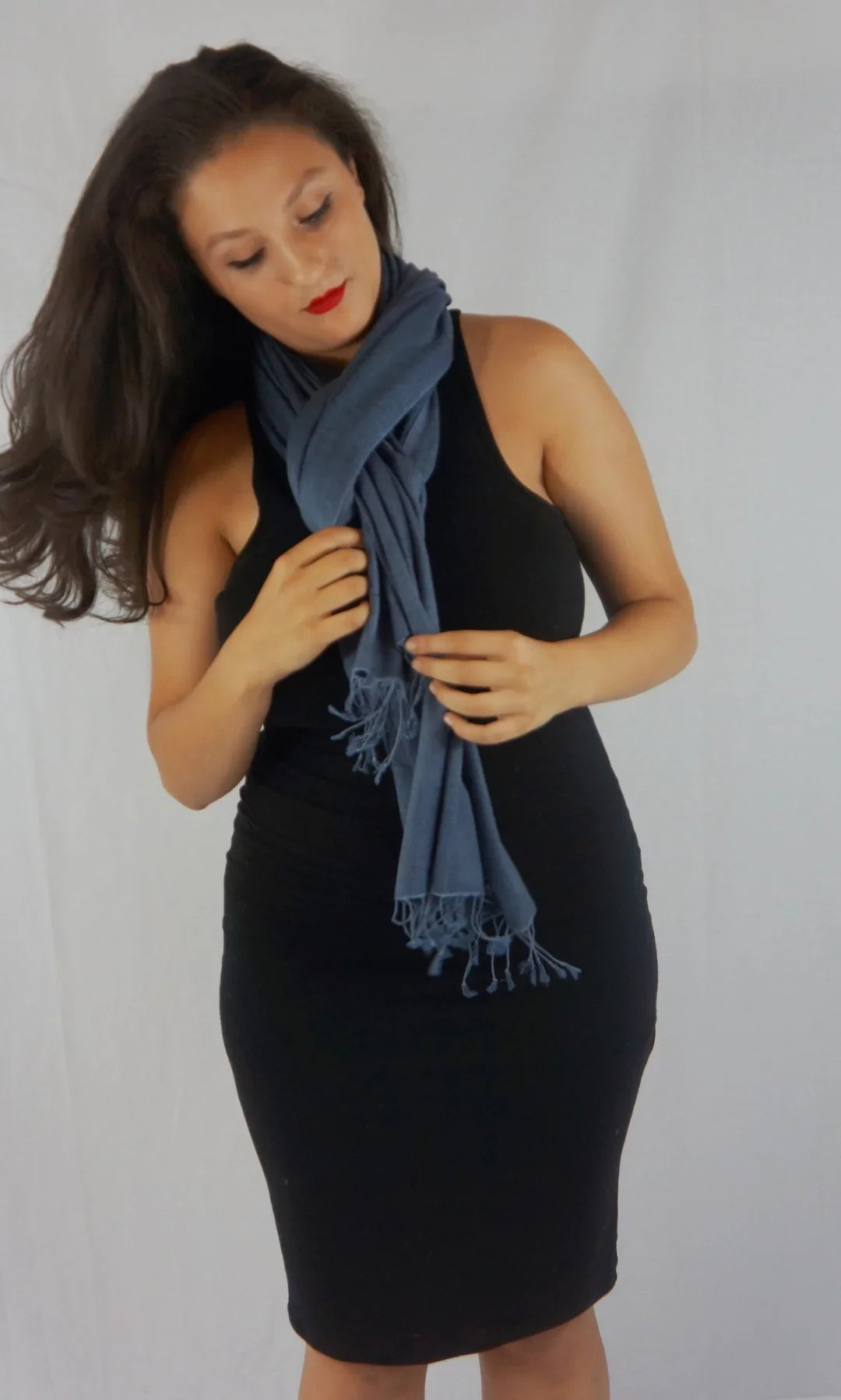 Shawl/Shawls/Scarf/Scarves/Wrap/Stole/Muffler/Cape/Ruana/Blanket/Throw/Pashmina Shawl/Cashmere Scarf/Wool/Silk (Slate Grey Shawl) Regular