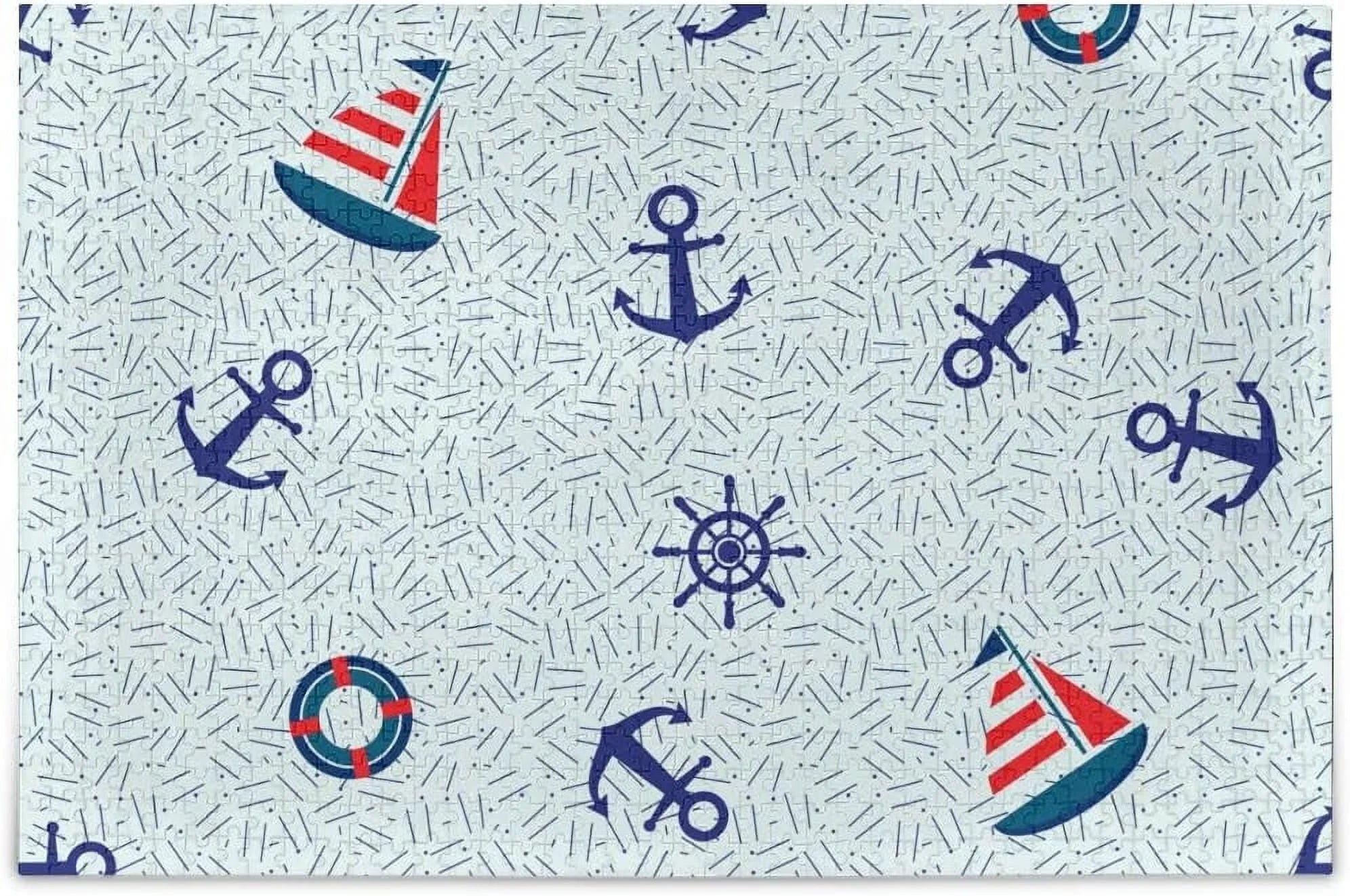 Marine Steering Nautical Puzzles 1000 Lifebuoy Anchor Sea Decoration Wheel for Puzzle Wellsay Kids Jigsaw Pieces Sailboat DIY Gift and Adults Theme