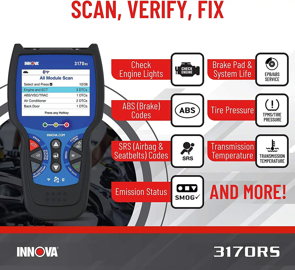 3170RS Reader Scanner Vehicle Diagnostic FixAssist INNOVA Code Bluetooth
