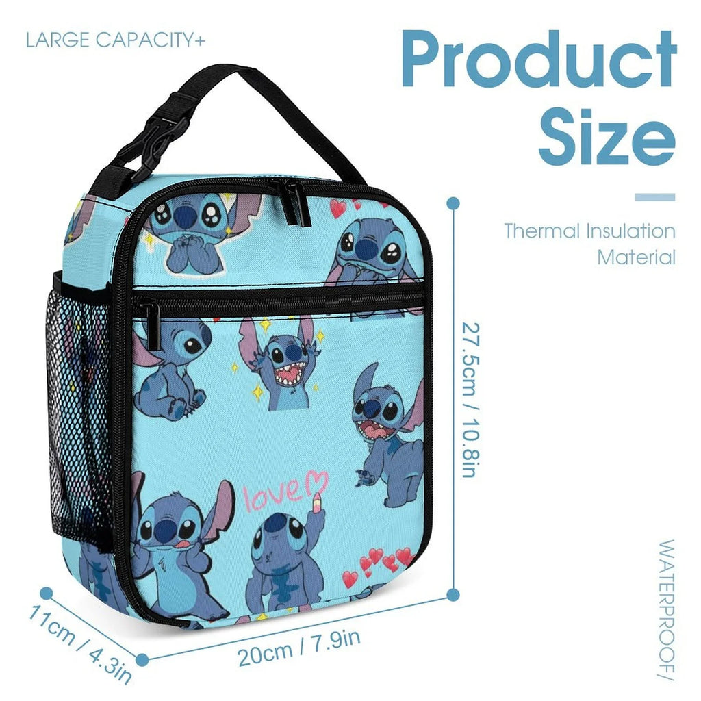 Stitch Pattern Adult Insulated Lunch Cooler Boys Handbag Kids Girls Office Bag Portable Tote Bag Lilo Bento For Thermal School