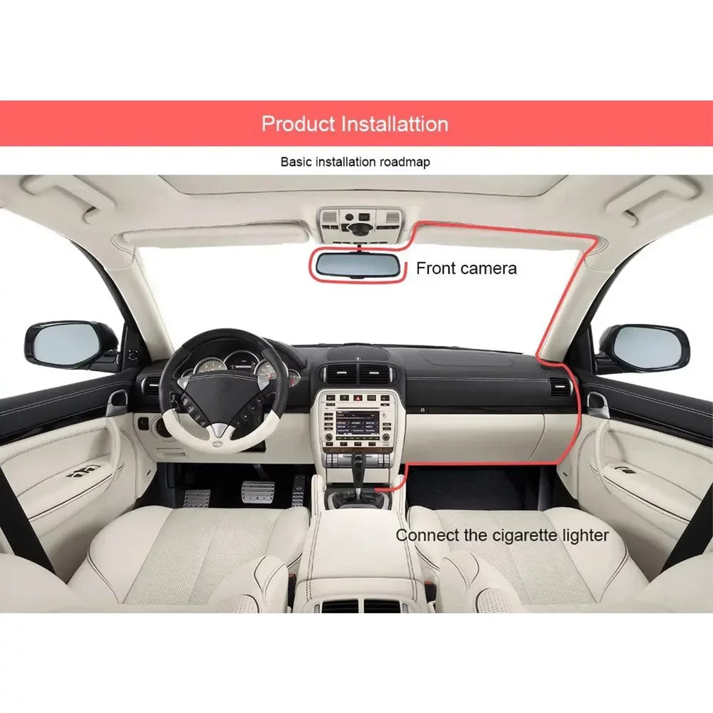 DVR Triple Video Dash Rear Driving Car Lens Cam Front 2\\\" And Camera HD Recorder