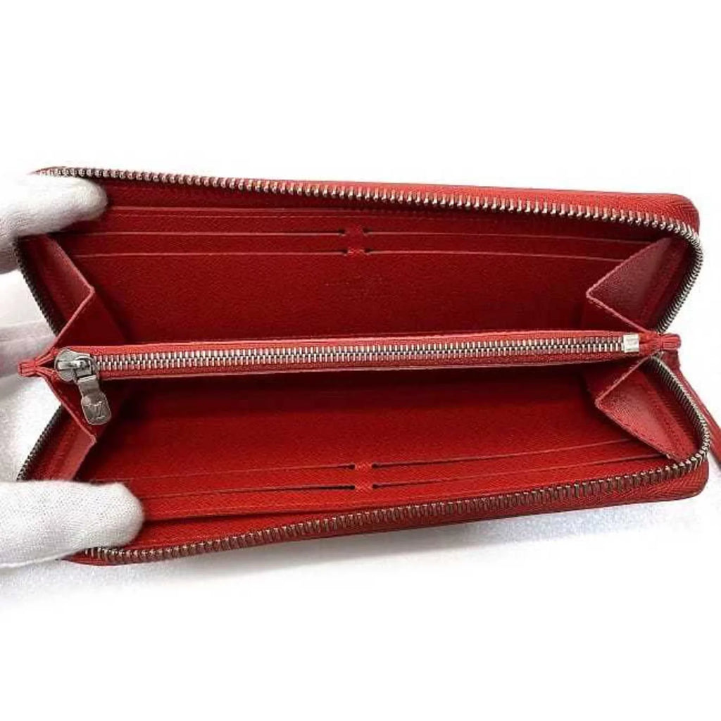 Clemence Epi MI1115 Leather Portefeuille Pre-Owned Long (Good) Red Wallet M60913 Coquelicot LV