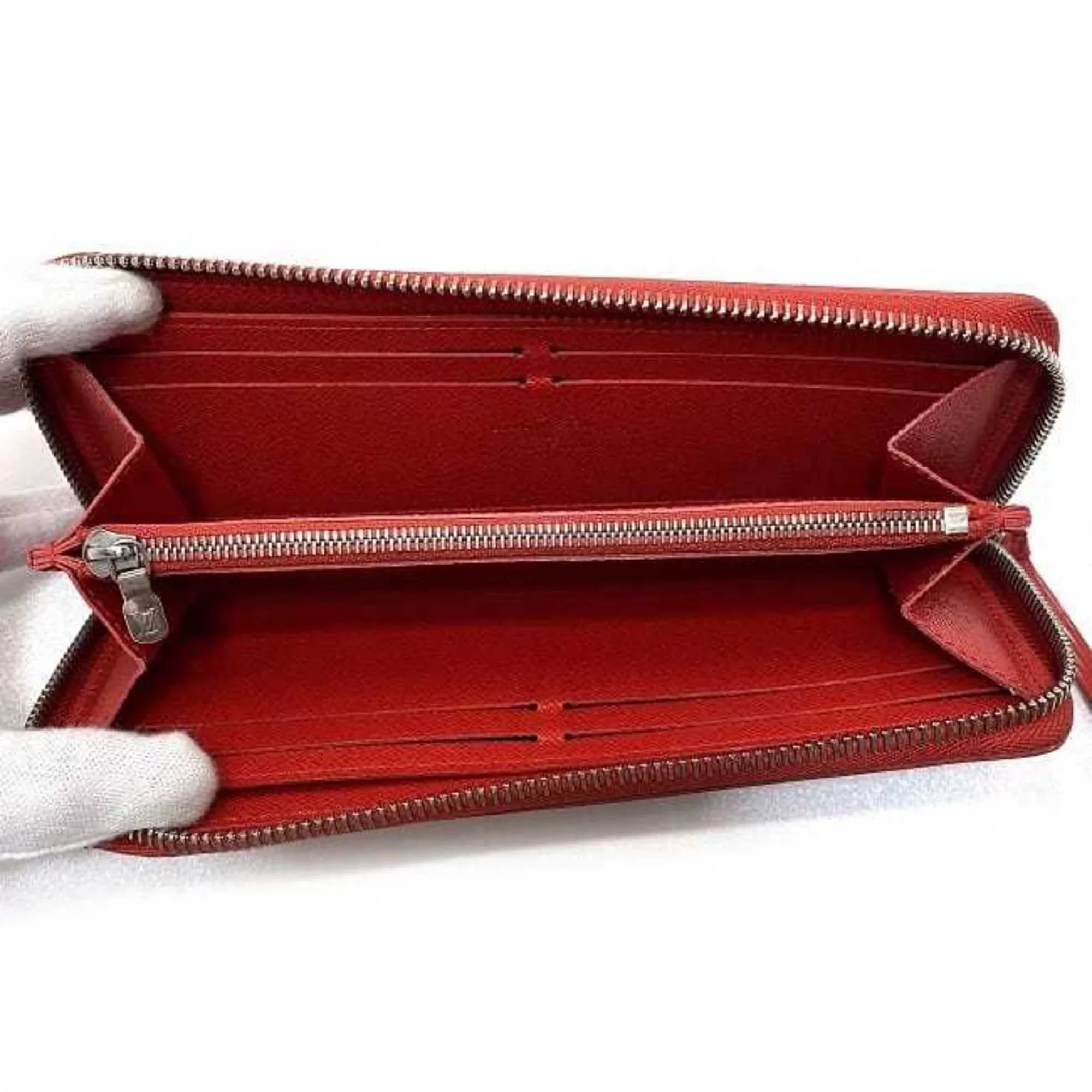 Clemence Epi MI1115 Leather Portefeuille Pre-Owned Long (Good) Red Wallet M60913 Coquelicot LV