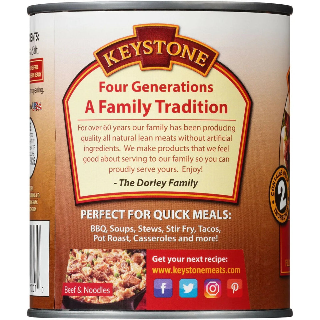 Long Cans Keystone Food Life Meats 28 Natural Canned Shelf Ounce ✅ Camping Beef All Emergency ✅ (6 Pack)
