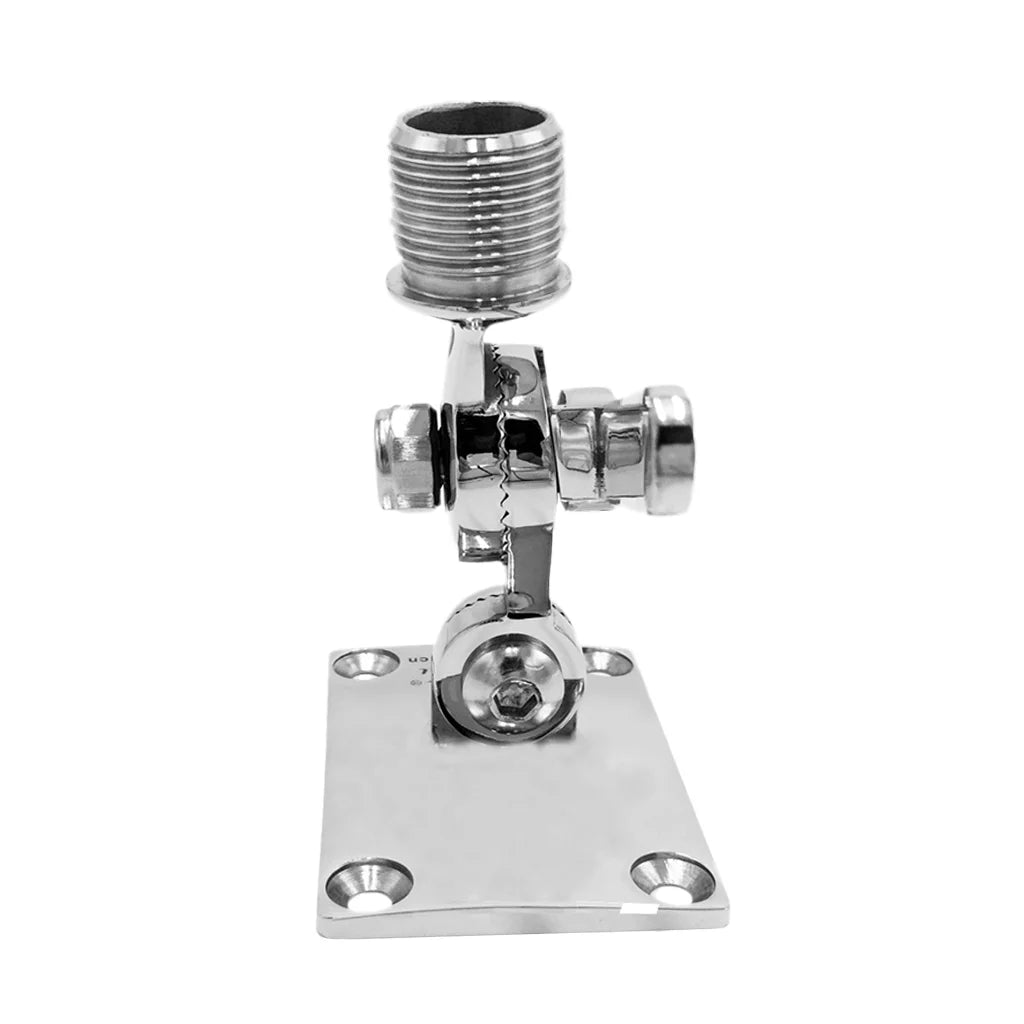 Kayak Ratchet Marine for VHF Base Boat Stainless Adjustable Mount Inflatable Dinghy Steel Radio