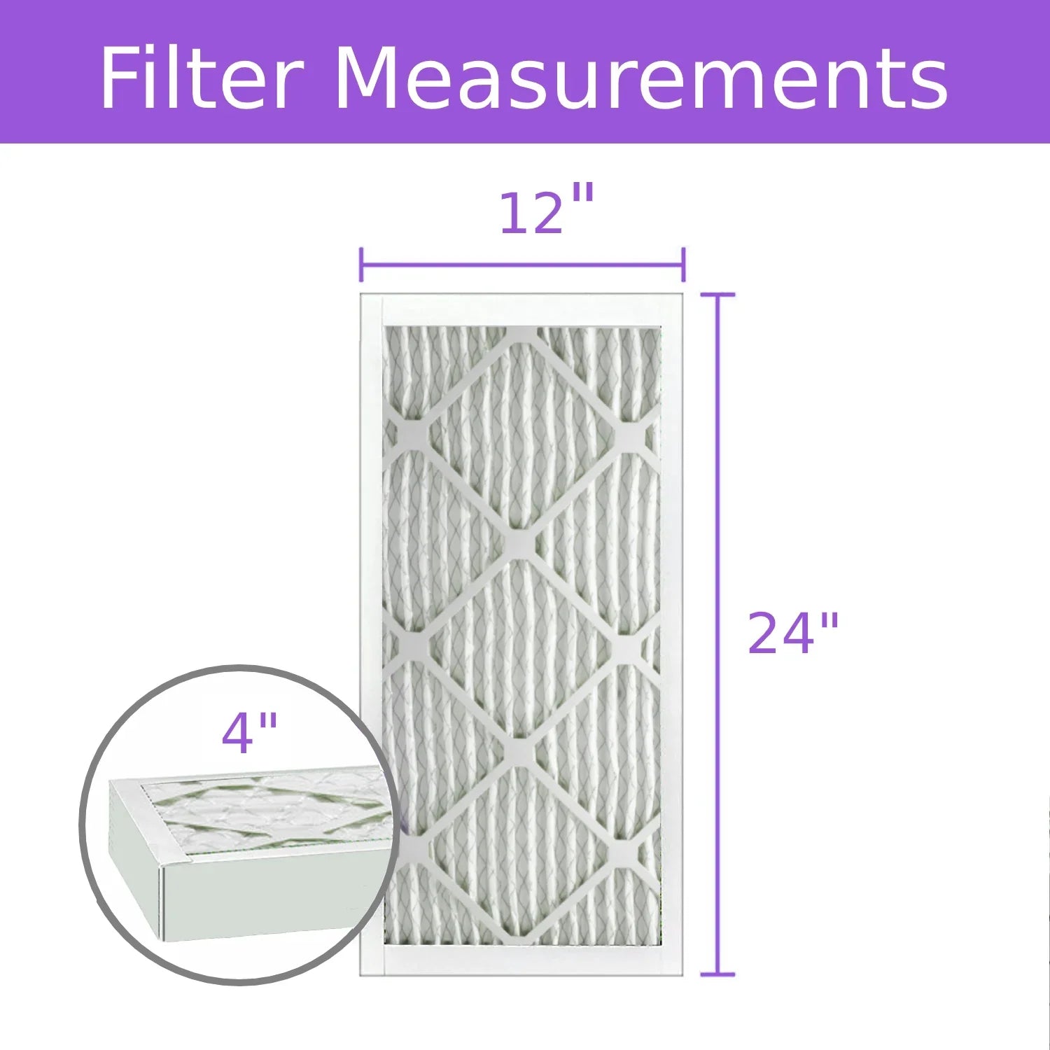 Pack) MERV Mechanical Extended 8, Filter, Purolator Surface 12x24x4, (3 DMK80 Air Pleated