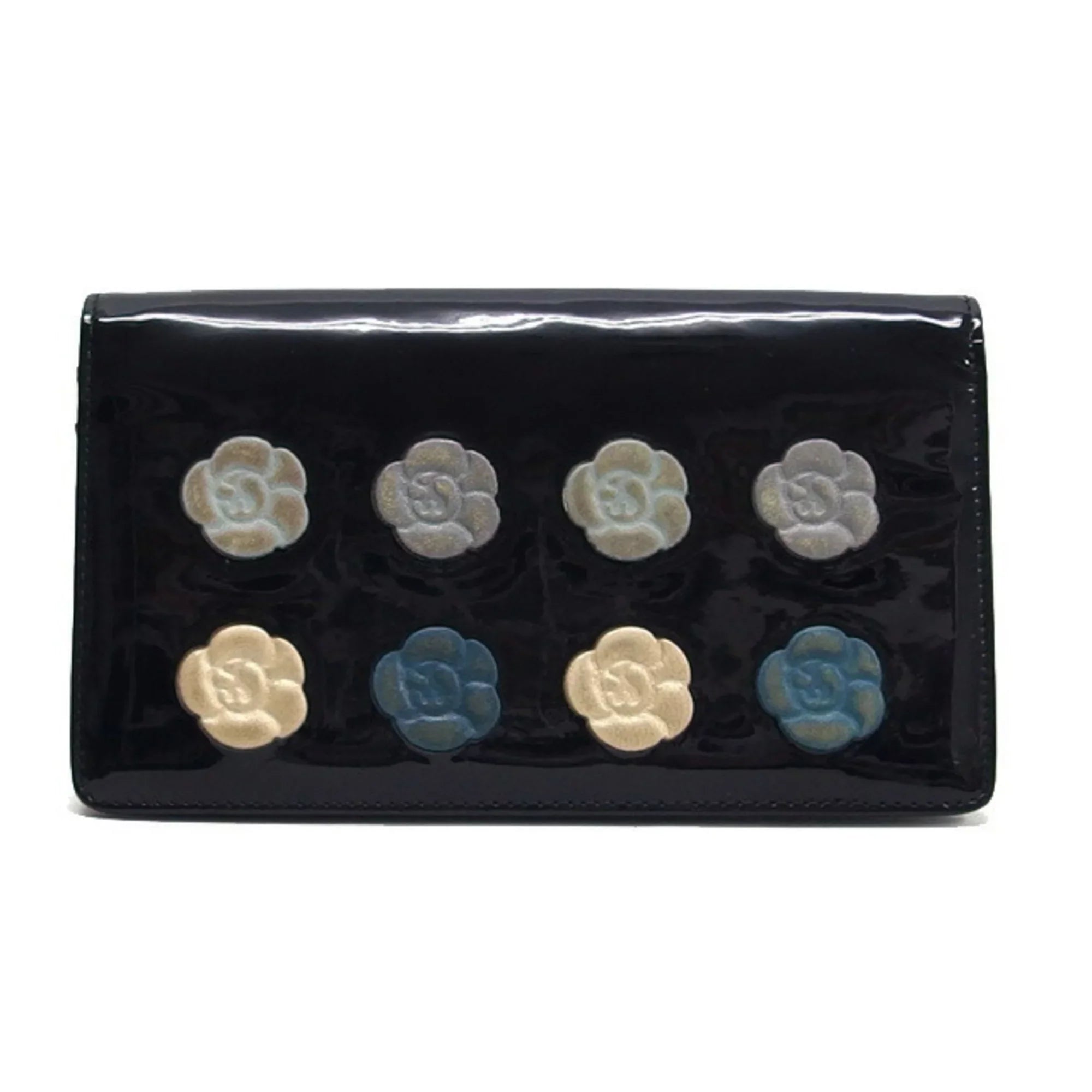 palette camellia makeup (Fair) blue wallet long Pre-Owned bi-fold
