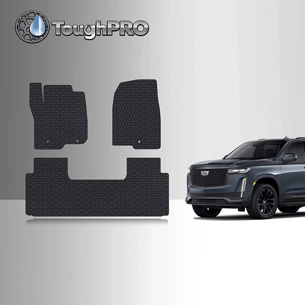 Set Heavy All with 2021 (Made ESV - TOUGHPRO Accessories Duty in - - (Front Compatible Mat USA) climate 2nd Cadillac Row) - Row Floor + Escalade