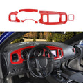 CheroCar 2015-2022,Red for Interior Trim Dash Console Covers Center Charger Dodge Board