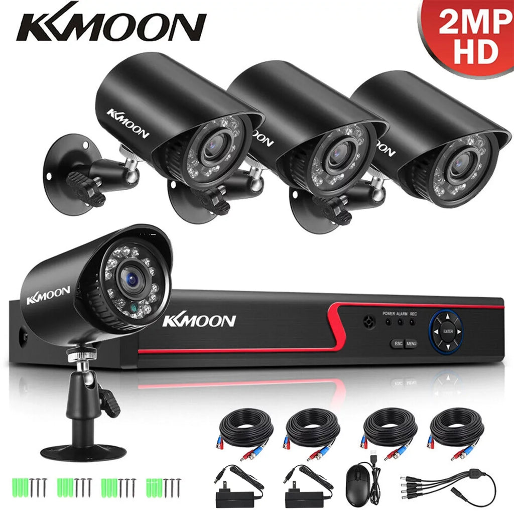 Video Phone HD Full KKmoon System with CCTV Recorder, Remote Digital 4CH DVR 1080P Monitoring
