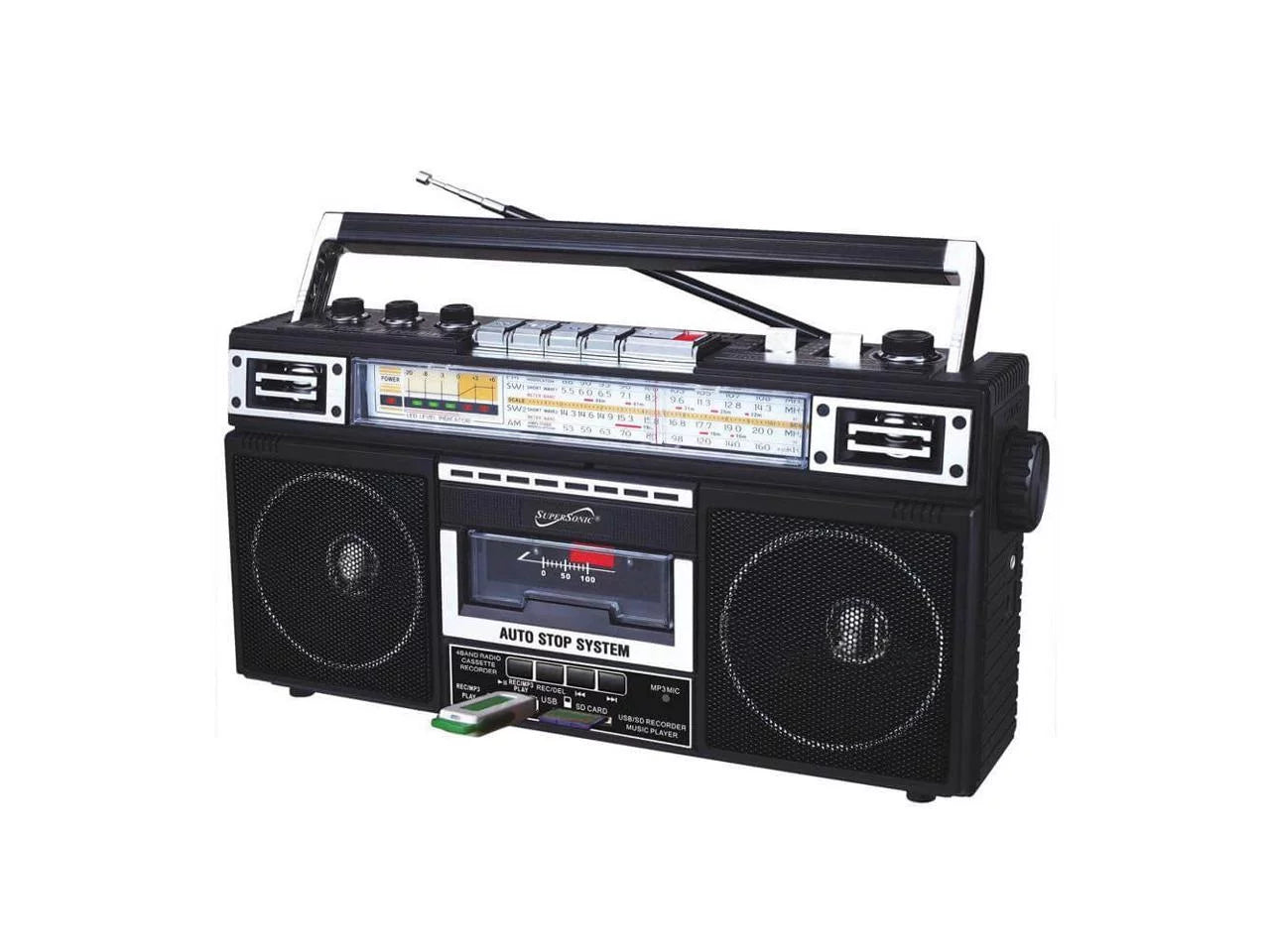 Black, SC-3201BT-BK Radio, Supersonic AM/FM Portable