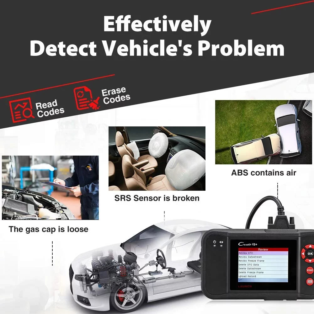 Creader EOBD Testing Reader Scanner Code VII+ Launch (CRP123) Engine/Transmission/ABS/Airbag X431 Diagnostic OBD2 Car