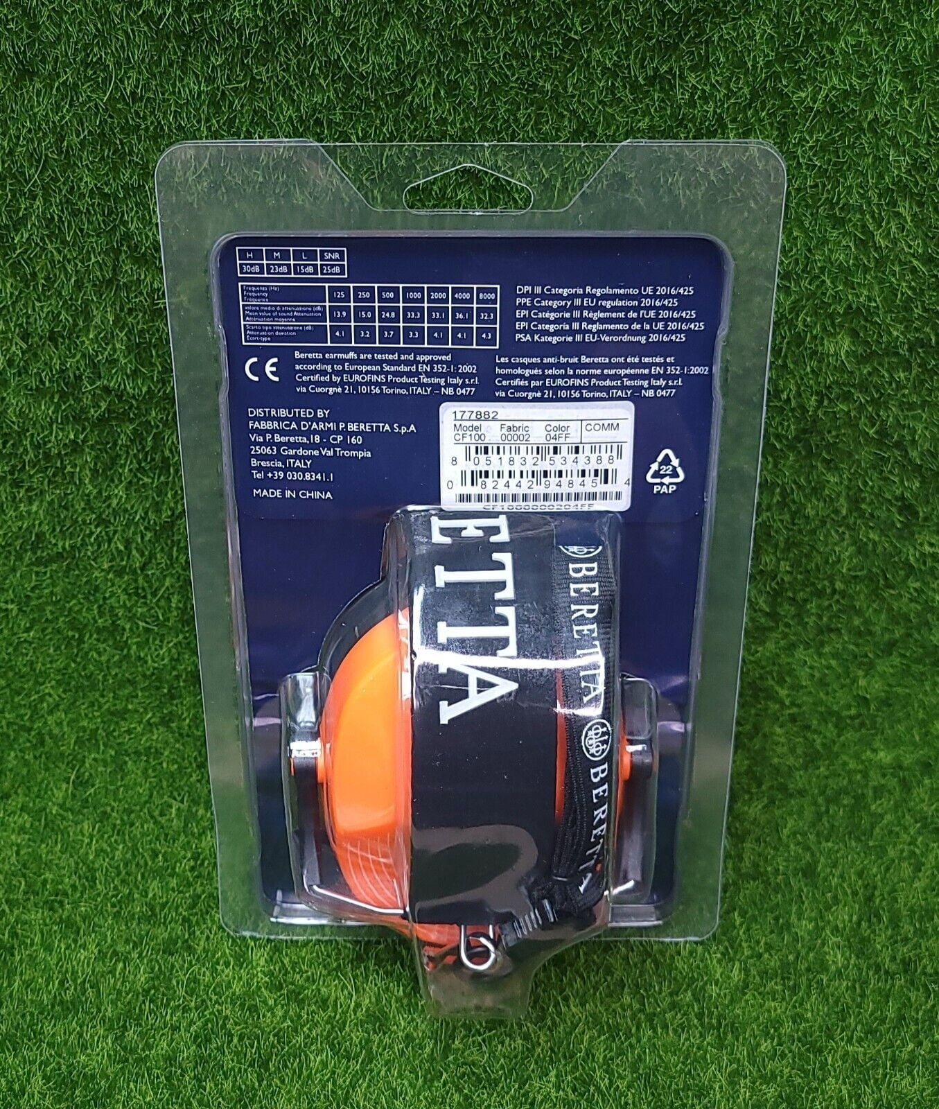 Fluorescent Orange Pro Safety Earmuff, Beretta 25dB,