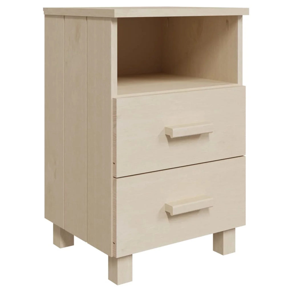 Pine Wood Solid Brown Htovila 15.7"x13.8"x24.4" Cabinet Bedside Honey HAMAR