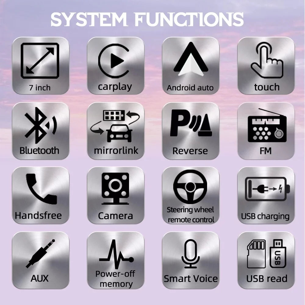 for with View Play Camera/Android Screen Player Car Din Stereo MP5 Auto/Autoradio/IOS/Bluetooth/USB/TF 7" Touch Multimedia 2 Car Rear