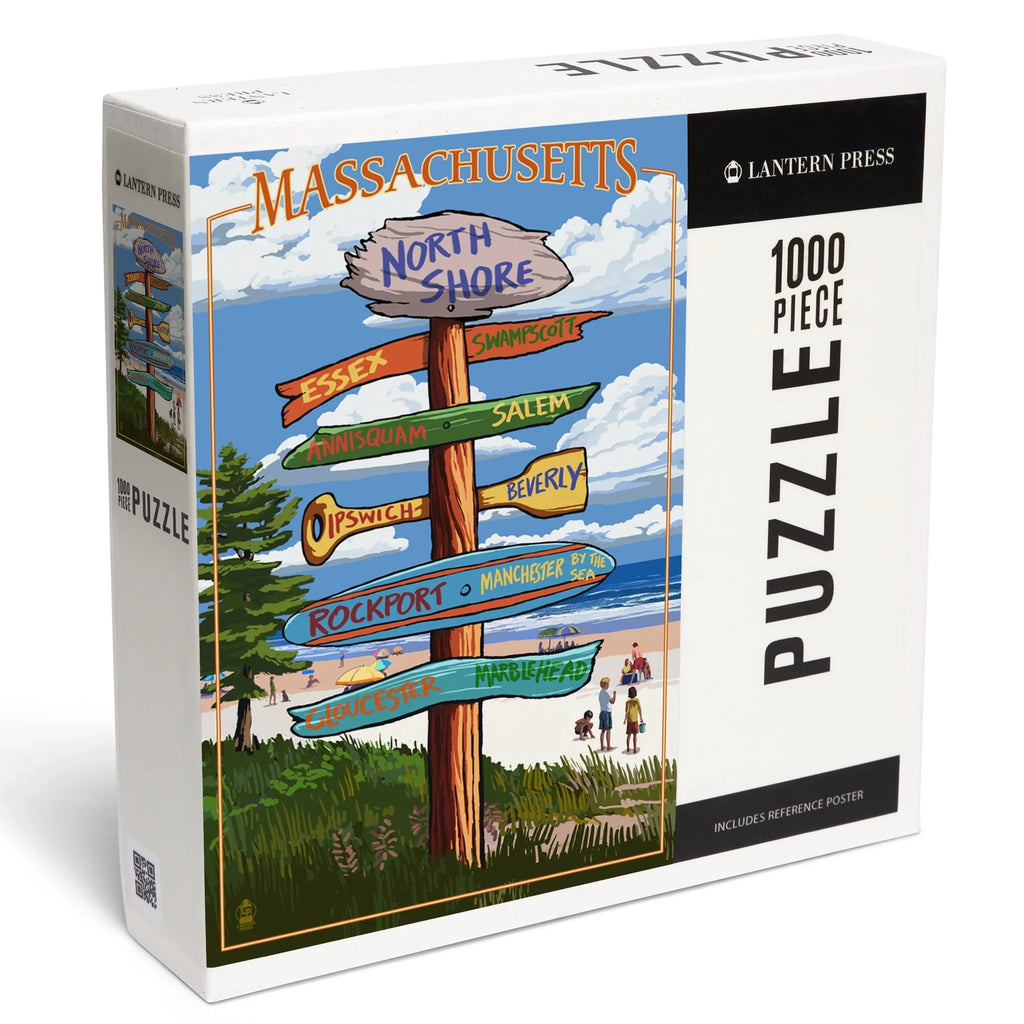 North Lantern Destinations Sign Jigsaw Puzzle, Shore, Massachusetts, 1000 Piece Press