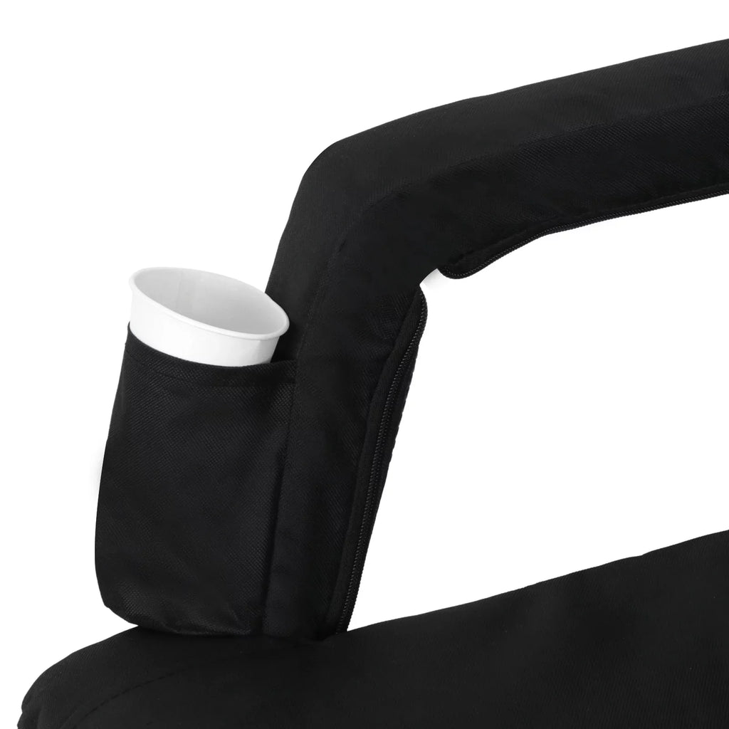 6 Reclining Chair Positions, Black Bleachers Stadium ZENY Cushion W/Padded Seat Reclining -